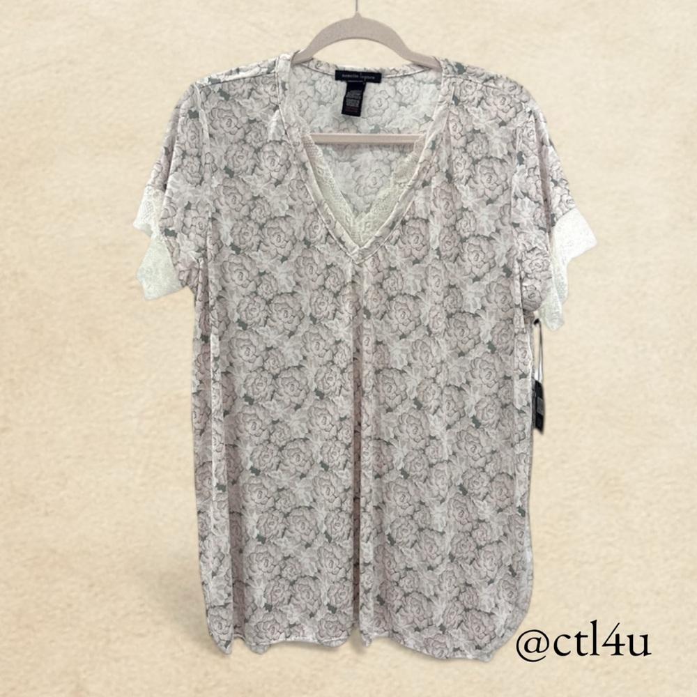 Nanette Lepore Floral Lace Nursing Top XL Cottagecore Coquette Softgirl